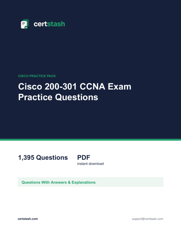 Cover of the Cisco 200-301 CCNA Exam Practice Questions pack