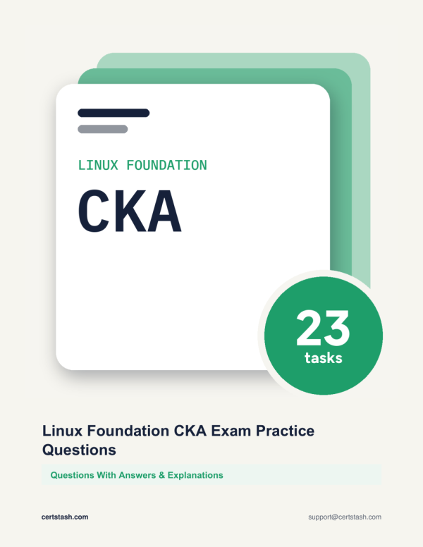 Cover of the Linux Foundation CKA Exam Practice Questions pack