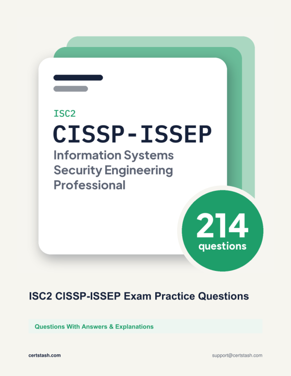 ISC2 CISSP-ISSEP Exam Practice Questions Cover of the ISC2 CISSP-ISSEP Exam Practice Questions pack