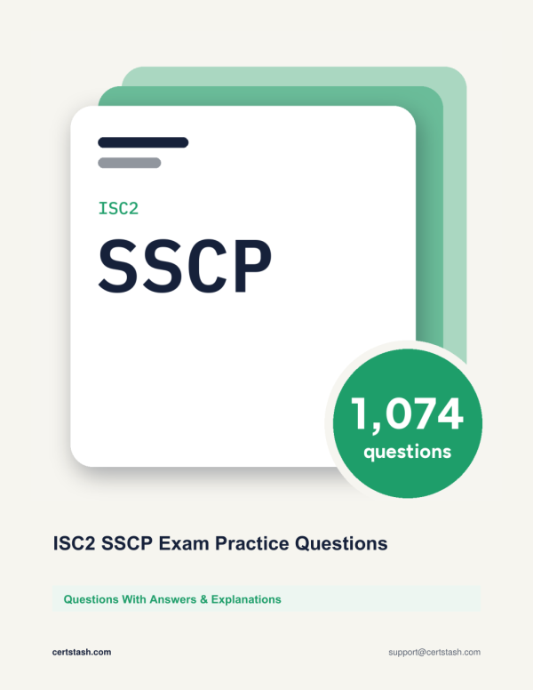 Cover of the ISC2 SSCP Exam Practice Questions pack