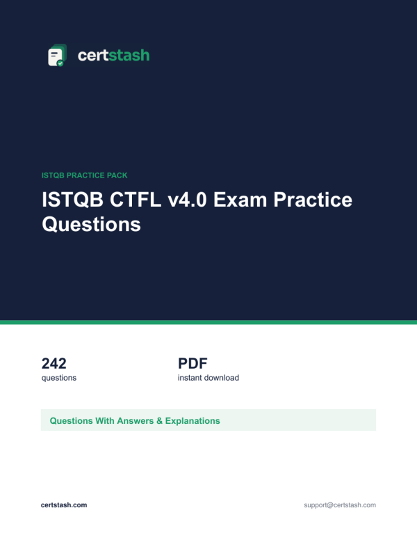 Cover of the ISTQB CTFL v4.0 Exam Practice Questions pack