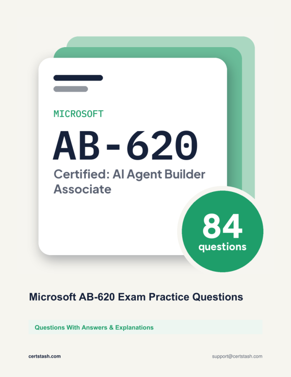 Microsoft AB-620 Exam Practice Questions Cover of the Microsoft AB-620 Exam Practice Questions pack
