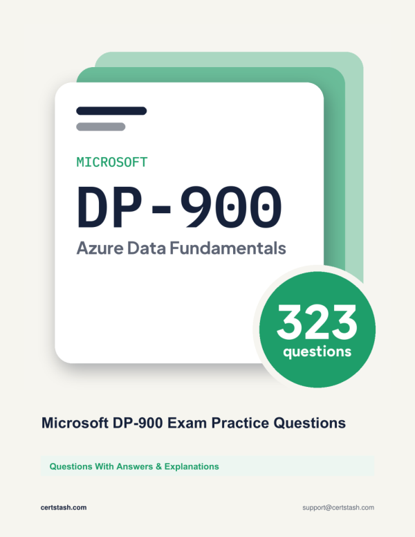 Cover of the Microsoft DP-900 Exam Practice Questions pack
