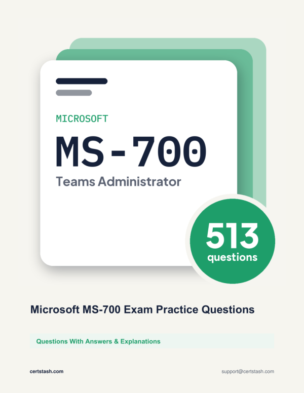 Cover of the Microsoft MS-700 Exam Practice Questions pack