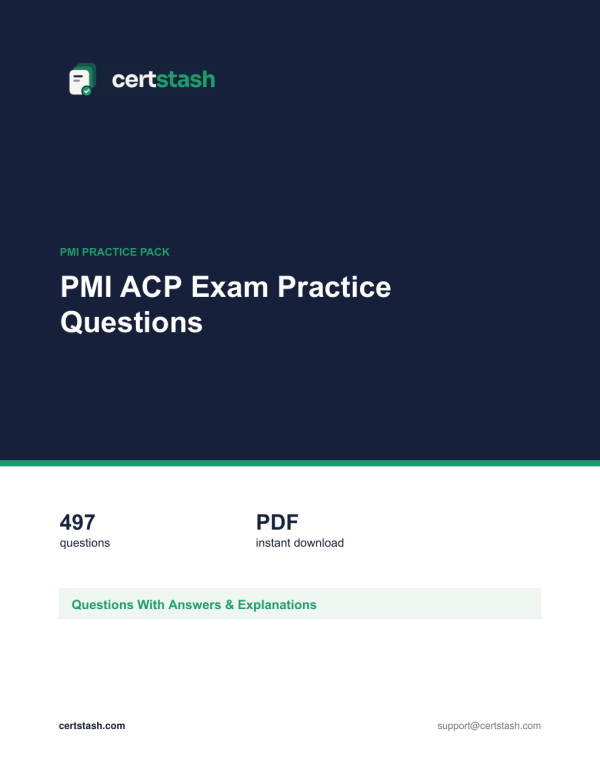 Cover of the PMI ACP Exam Practice Questions pack