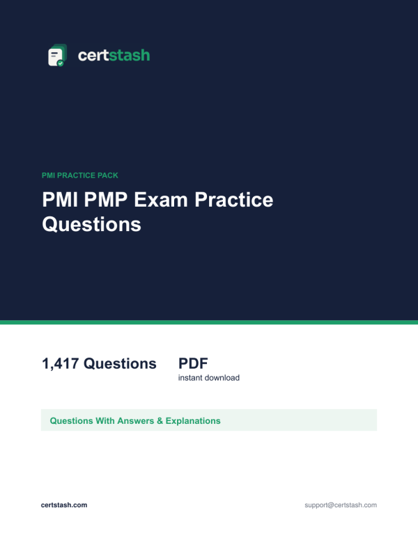Cover of the PMI PMP Exam Practice Questions pack