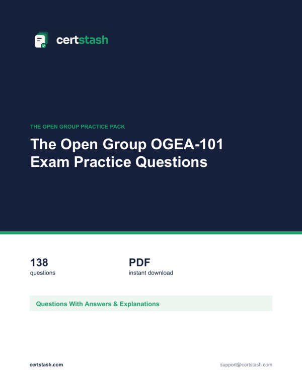 Cover of the The Open Group OGEA-101 Exam Practice Questions pack